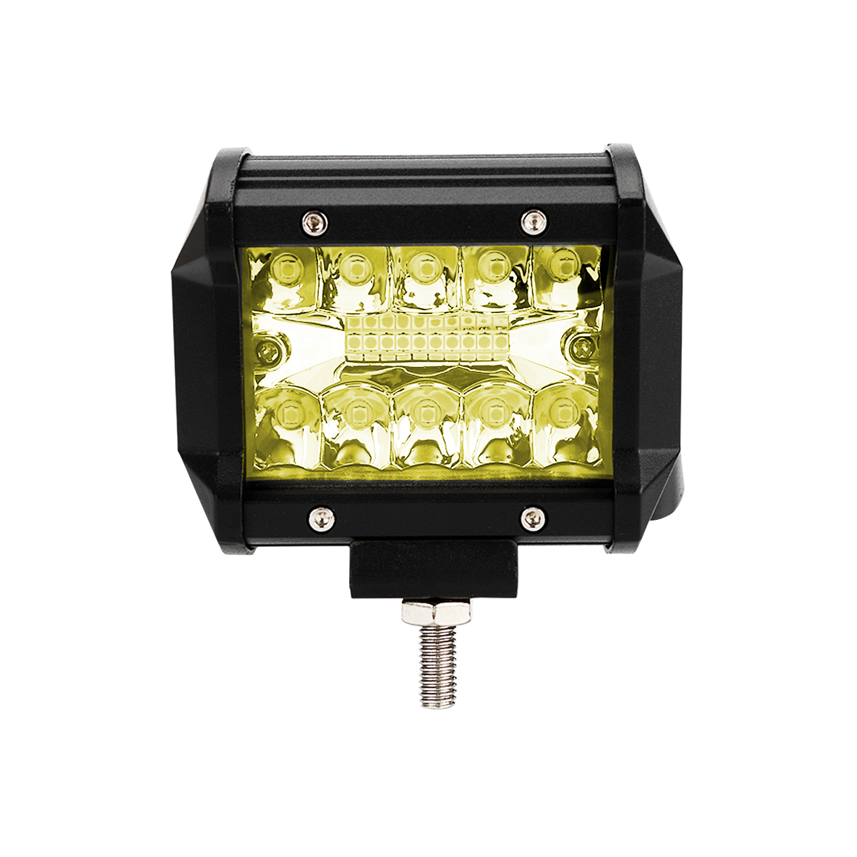 OFF ROAD BARRA DE LED MAX RECTA BARRA DE LED DE 18 WATTS CON TIRA DISPLAY 3030 SMD  -  9.8 CM DE LARGO COLOR AMBAR 12V / 24V - CARCAZA DE ALUMINIO - HAZ DE LUZ SPOT (CODIGO ANTERIOR: BAR9918AMB) - 3
