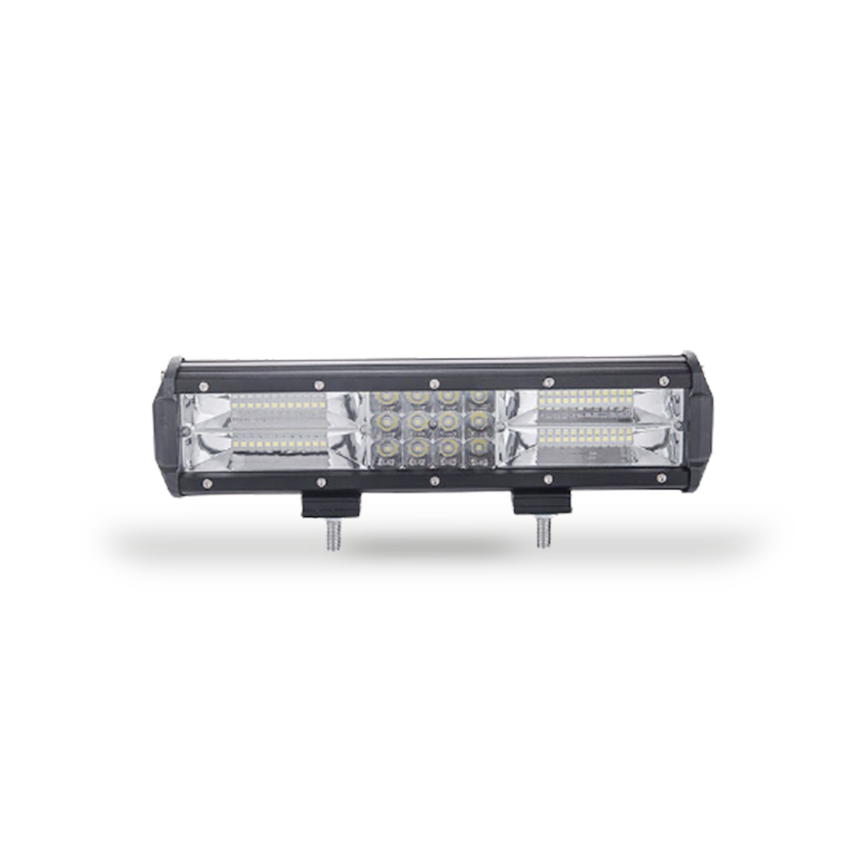 OFF ROAD BARRA DE LED PLUS RECTA BARRA DE 16 LED DE 3 WATTS TIPO EPISTAR EN EL CENTRO +  LED SMD 3030 AL COSTADO - 180 WATTS  -  31 CM DE LARGO COLOR BLANCO 12V / 24V - CARCAZA DE ALUMINIO - HAZ DE LUZ SPOT