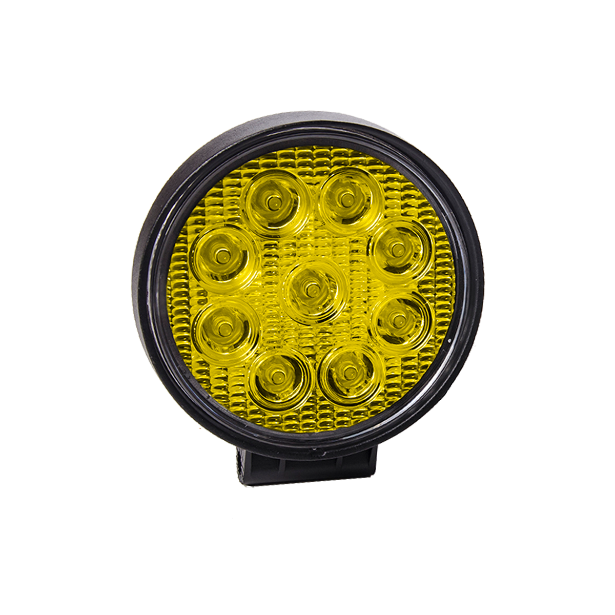 OFF ROAD FARO DE LED UNIVERSAL CIRULAR 27 WATTS (9 LED  3 WATTS) COLOR AMBAR 12V / 24V - HAZ DE LUZ SPOT -