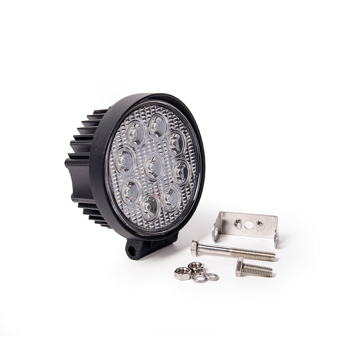 OFF ROAD FARO DE LED UNIVERSAL CIRULAR 27 WATTS (9 LED  3 WATTS) COLOR BLANCO 12V / 24V - HAZ DE LUZ SPOT - CANTIDAD POR CAJA MASTER 50 - 4