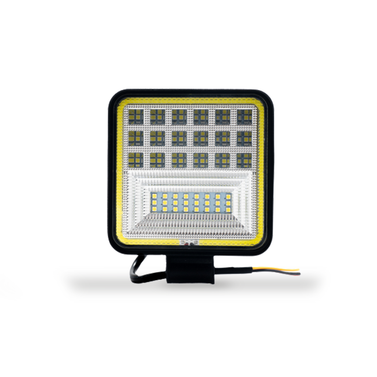 OFF ROAD FARO DE LED UNIVERSAL CUADRADO 36 WATTS (8 LED  3 WATTS + DISPLAY 3030 SMD) COLOR BLANCO CON OJO DE ANGEL 12V / 24V - HAZ DE LUZ SPOT - - 2