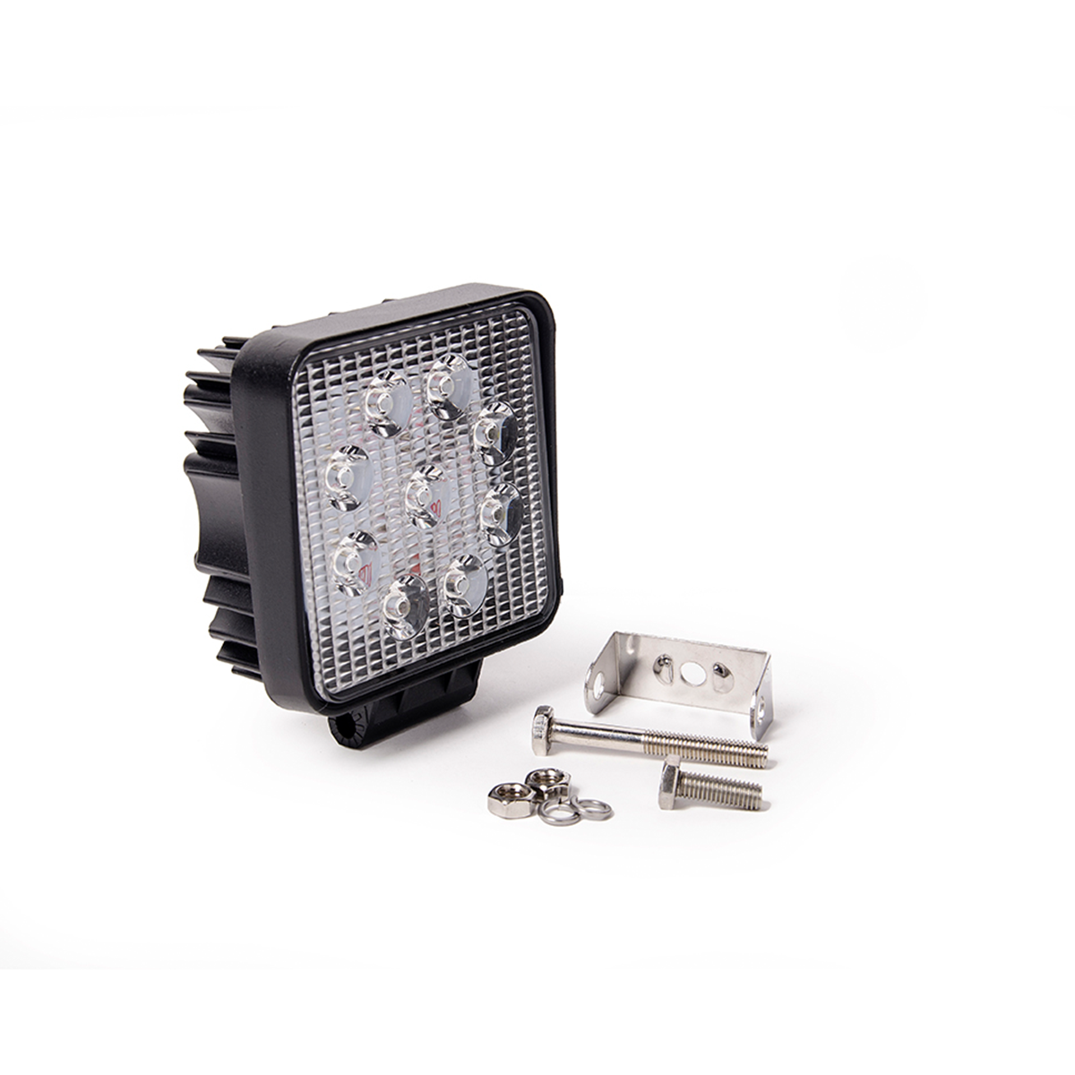 OFF ROAD FARO DE LED UNIVERSAL CUADRADO 27 WATTS (9 LED  3 WATTS) COLOR BLANCO 12V / 24V  - HAZ DE LUZ SPOT - CANTIDAD POR CAJA MASTER 50 - 2