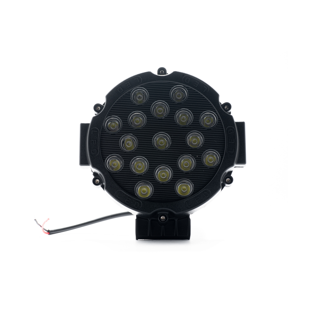OFF ROAD FARO DE LED UNIVERSAL CIRULAR 51 WATTS (18 LED  3 WATTS) COLOR BLANCO 12V / 24V BORDE NEGRO - HAZ DE LUZ SPOT - - 2