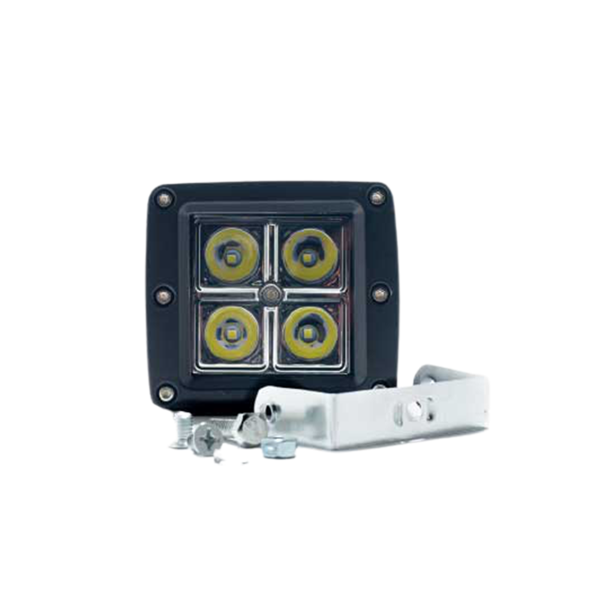 OFF ROAD FARO DE LED UNIVERSAL CUADRADO 20 WATTS (4 LED  5 WATTS) COLOR BLANCO 12V / 24V  - HAZ DE LUZ SPOT - - 3