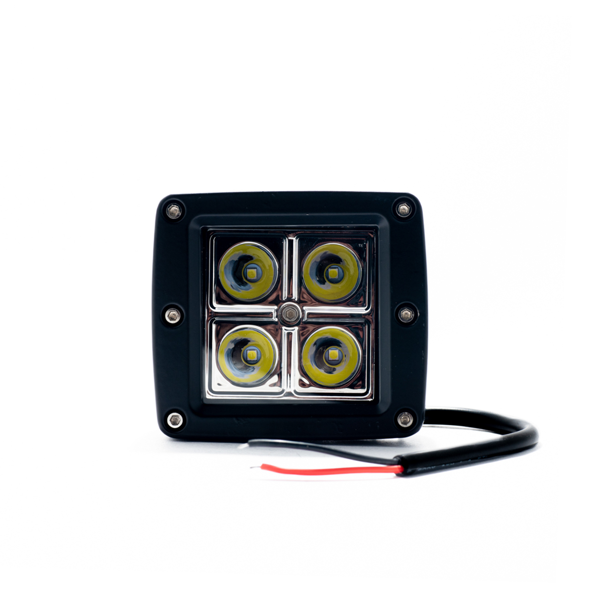 OFF ROAD FARO DE LED UNIVERSAL CUADRADO 20 WATTS (4 LED  5 WATTS) COLOR BLANCO 12V / 24V  - HAZ DE LUZ SPOT - - 4