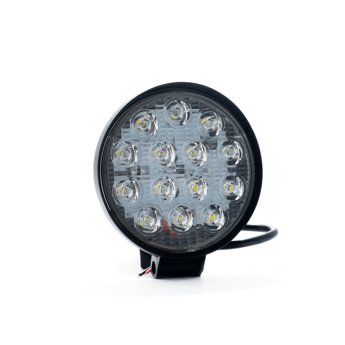 OFF ROAD FARO DE LED UNIVERSAL CIRULAR 42 WATTS (14 LED  3 WATTS) COLOR BLANCO 12V / 24V - HAZ DE LUZ SPOT - CANTIDAD POR CAJA MASTER 50 - 2