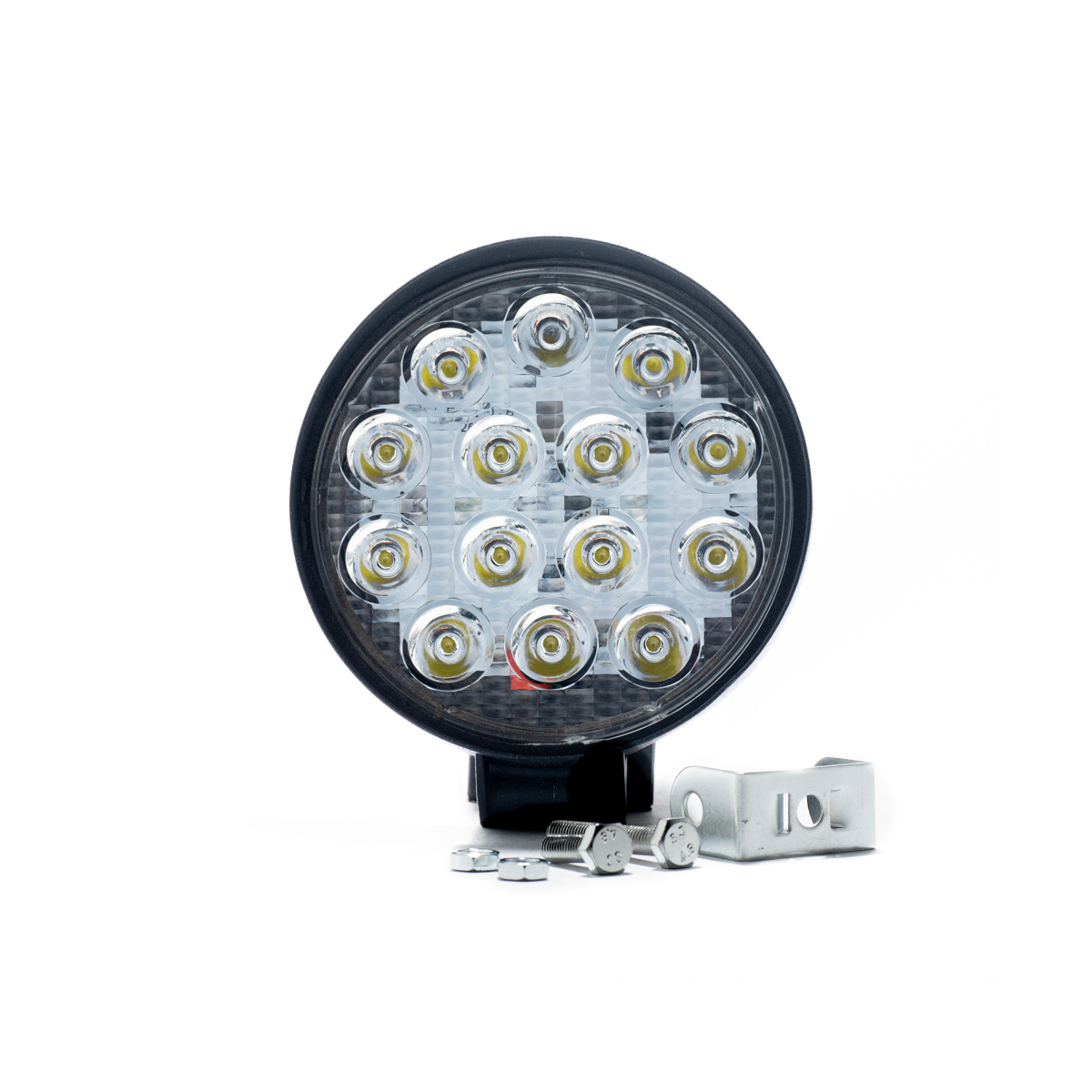 OFF ROAD FARO DE LED UNIVERSAL CIRULAR 42 WATTS (14 LED  3 WATTS) COLOR BLANCO 12V / 24V - HAZ DE LUZ SPOT - CANTIDAD POR CAJA MASTER 50 - 3