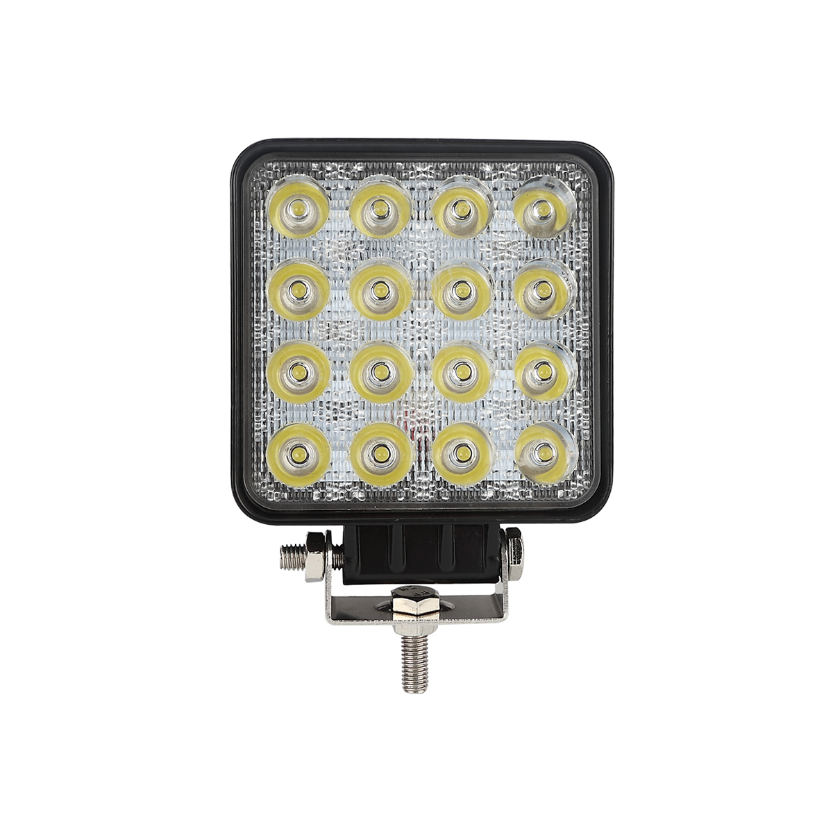OFF ROAD FARO DE LED UNIVERSAL CUADRADO 48 WATTS (16 LED  3 WATTS) COLOR BLANCO 12V / 24V  - HAZ DE LUZ SPOT - CANTIDAD POR CAJA MASTER 50 - 2