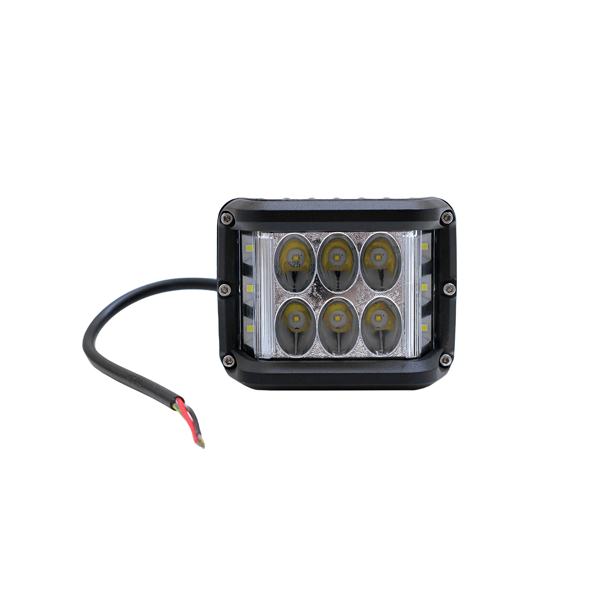 OFF ROAD FARO DE LED UNIVERSAL CUADRADO 60 WATTS (6 LED 10 WATTS) COLOR BLANCO 12V / 24V - HAZ DE LUZ SPOT - GIRO AMBAR - 2