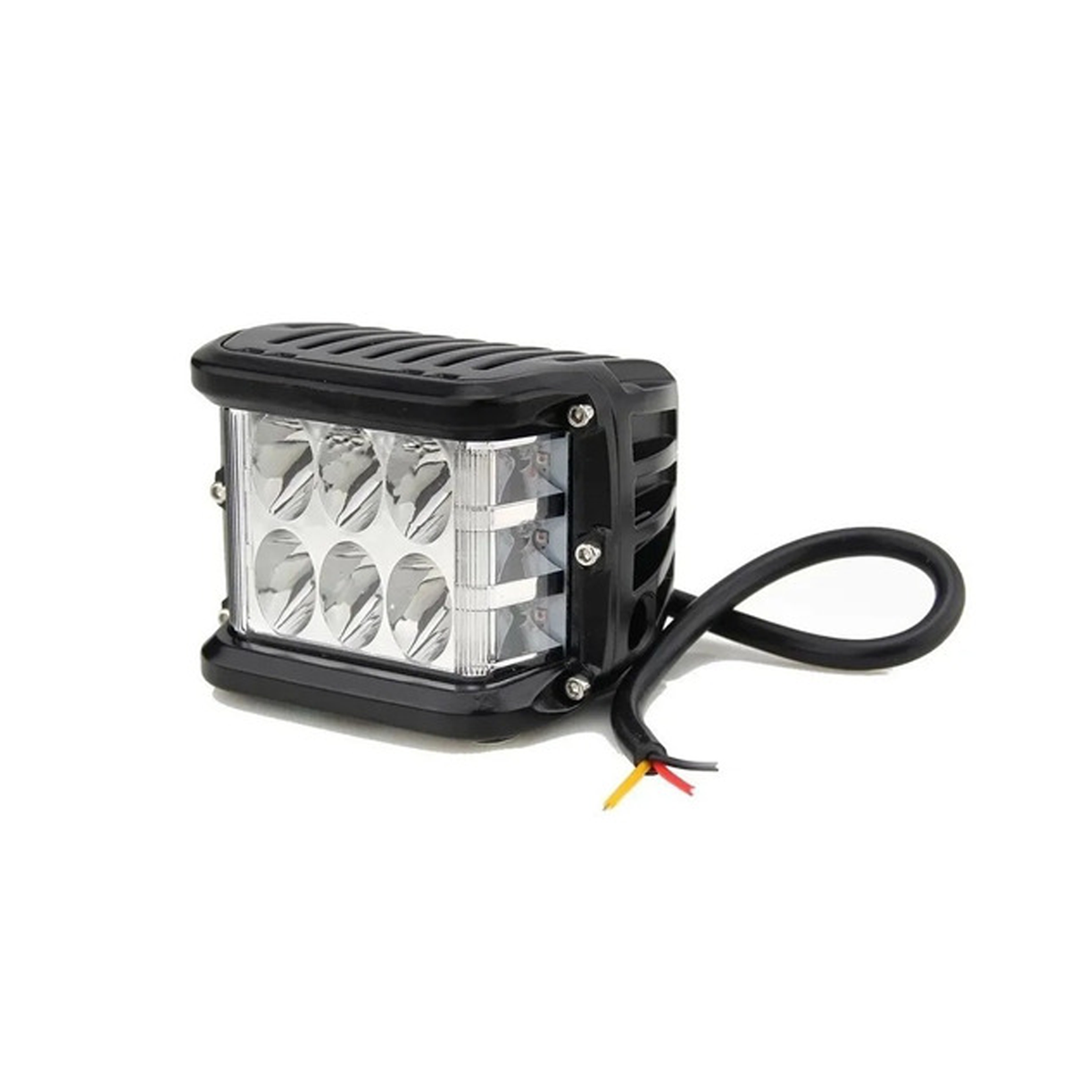 OFF ROAD FARO DE LED UNIVERSAL CUADRADO 60 WATTS (6 LED 10 WATTS) COLOR BLANCO 12V / 24V - HAZ DE LUZ SPOT - GIRO AMBAR - 3