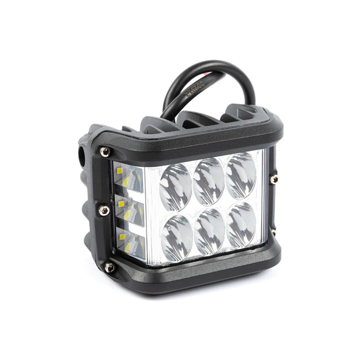 OFF ROAD FARO DE LED UNIVERSAL CUADRADO 60 WATTS (6 LED 10 WATTS) COLOR BLANCO 12V / 24V - HAZ DE LUZ SPOT - GIRO AMBAR - 4