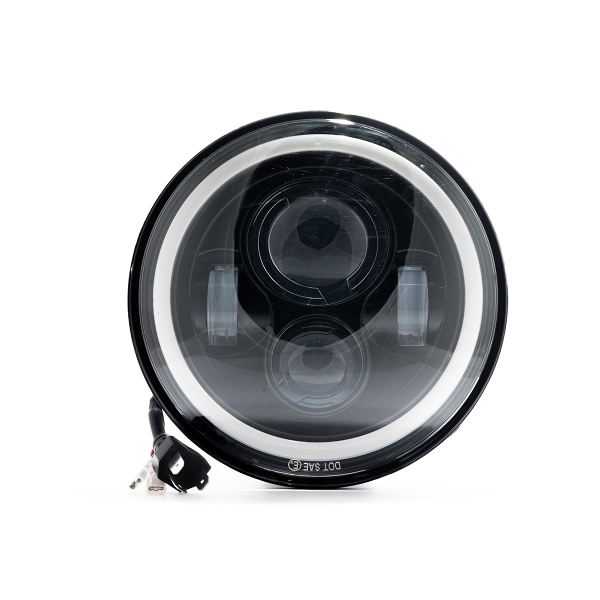 OFF ROAD FARO DE LED UNIVERSAL REDONDO 7 USO IDEAL JEEP WRANGLER - RENEGADE /  MOTO HARLEY DAVIDSON - ROYAL ENFIELD CON FUNCION ALTA Y BAJA - HAZ DE LUZ SPOT - CANTIDAD POR CAJA MASTER 20 - 2