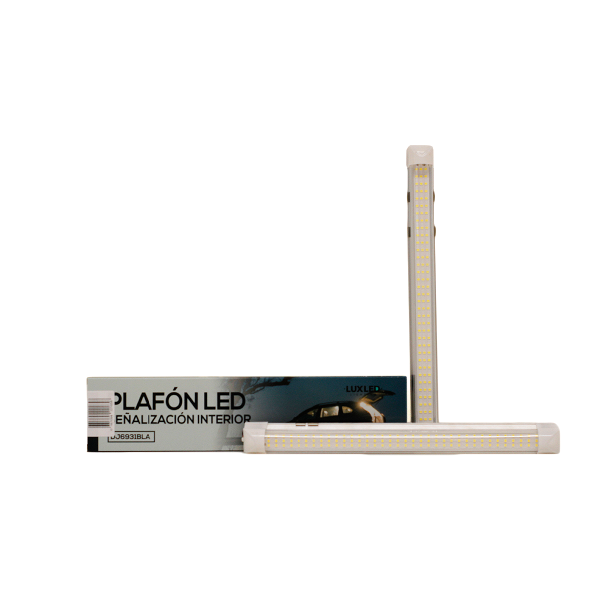 PLAFON LED JUEGO DE 2 UNIDADES DE PLAFONES LED CON TECLA ON / OFF 12V - 24V PEGAMENTO AUTOADHESIVO 34CM X 3.5 CM 108 LED SMD 10 WATTS - 3