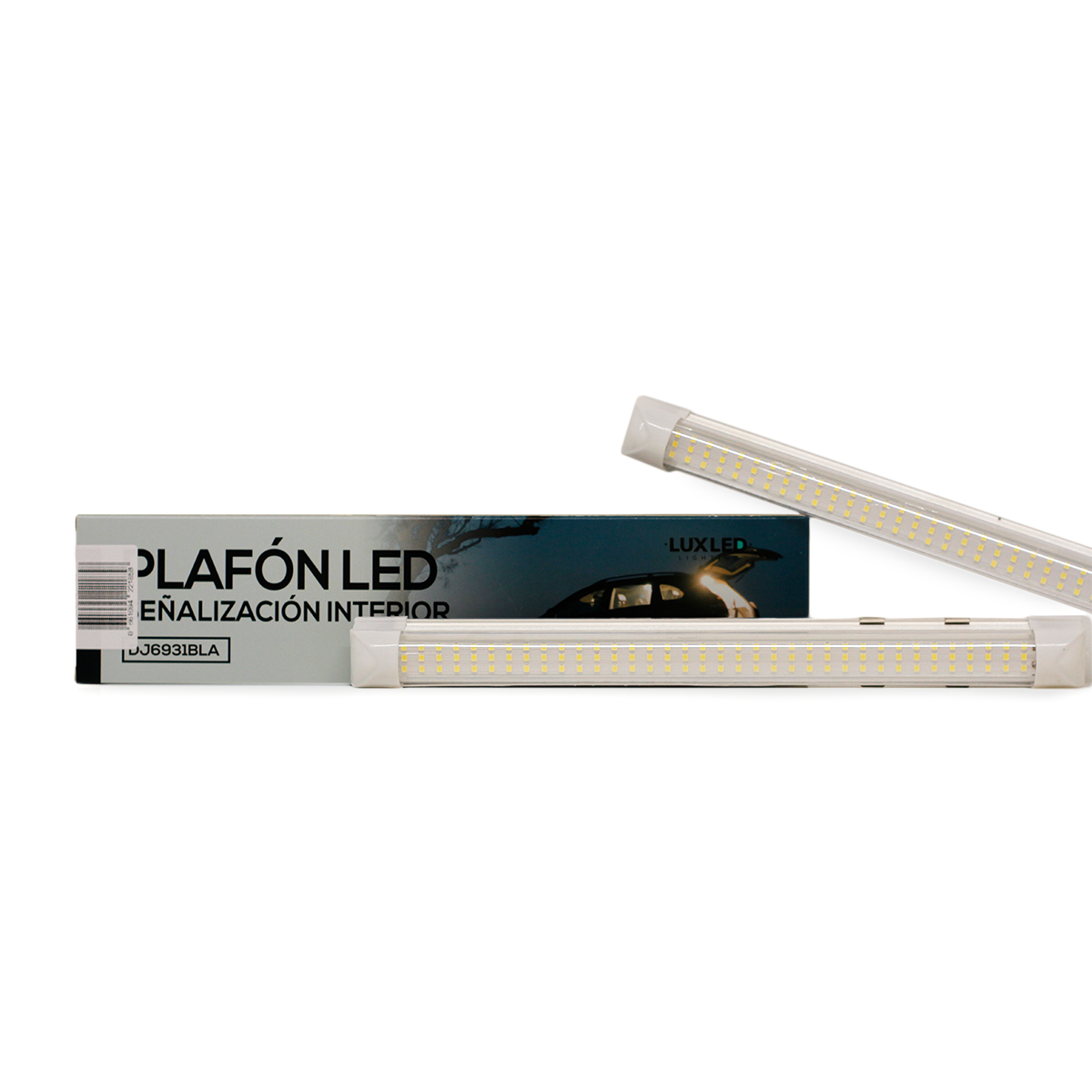 PLAFON LED JUEGO DE 2 UNIDADES DE PLAFONES LED CON TECLA ON / OFF 12V - 24V PEGAMENTO AUTOADHESIVO 34CM X 3.5 CM 108 LED SMD 10 WATTS - 4