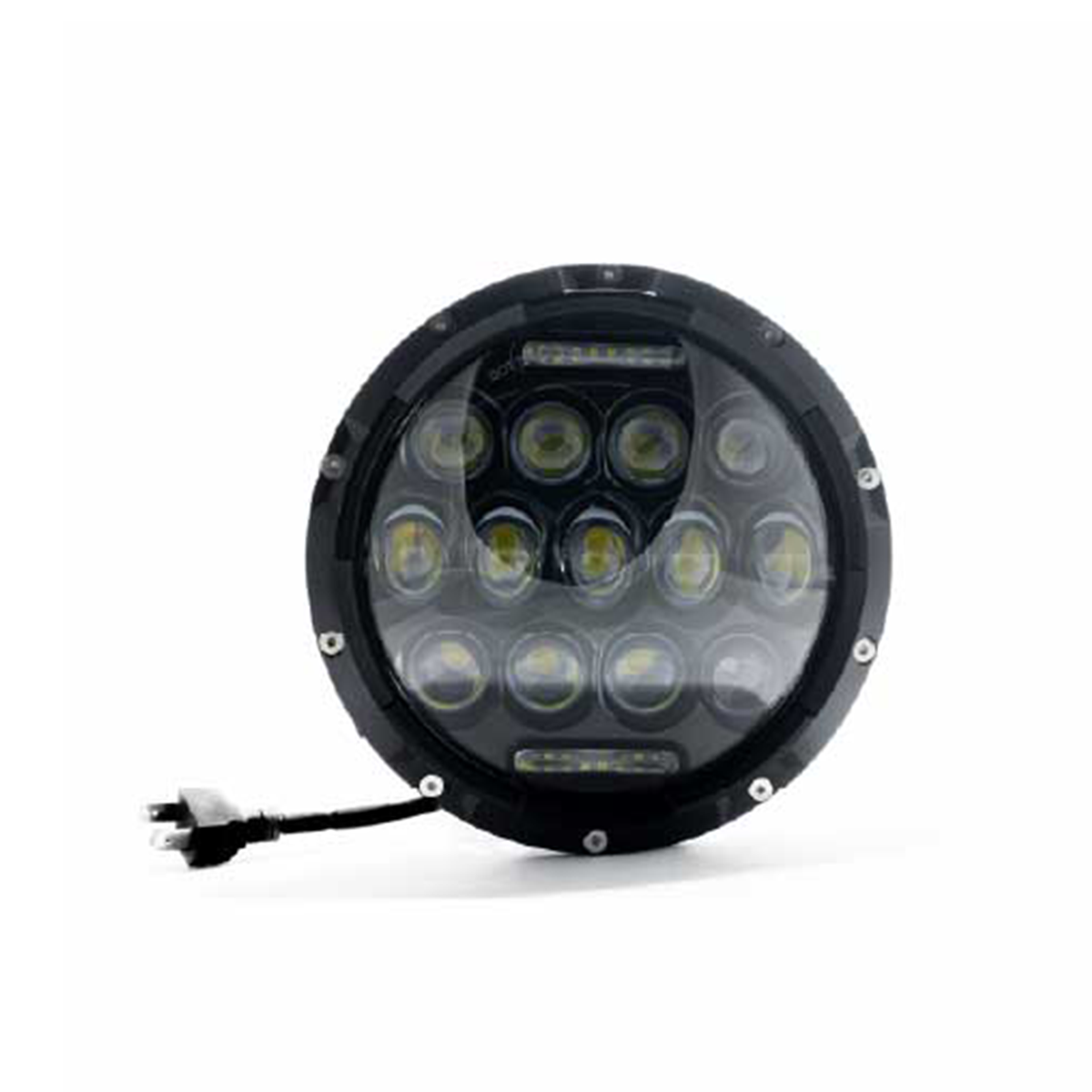 OFF ROAD FARO DE LED UNIVERSAL REDONDO 7 USO IDEAL JEEP WRANGLER - RENEGADE /  MOTO HARLEY DAVIDSON - ROYAL ENFIELD CON KIT DE INSTALACION INCLUIDO Y FUNCION ALTA Y BAJA - HAZ DE LUZ SPOT - - 2