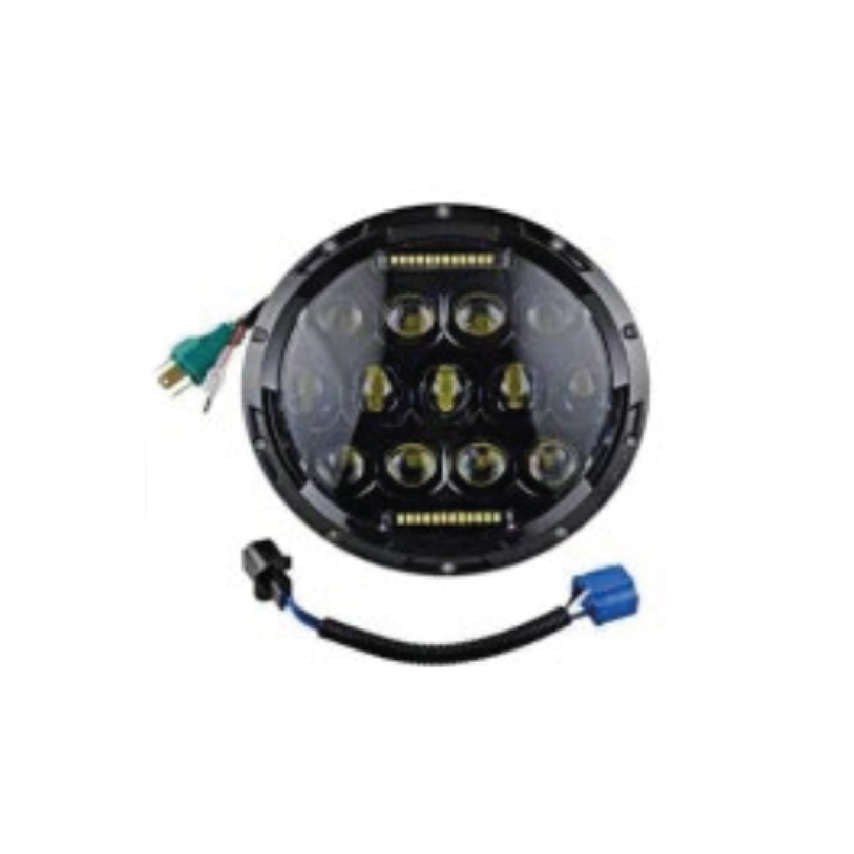 OFF ROAD FARO DE LED UNIVERSAL REDONDO 7 USO IDEAL JEEP WRANGLER - RENEGADE /  MOTO HARLEY DAVIDSON - ROYAL ENFIELD CON KIT DE INSTALACION INCLUIDO Y FUNCION ALTA Y BAJA - HAZ DE LUZ SPOT - - 3