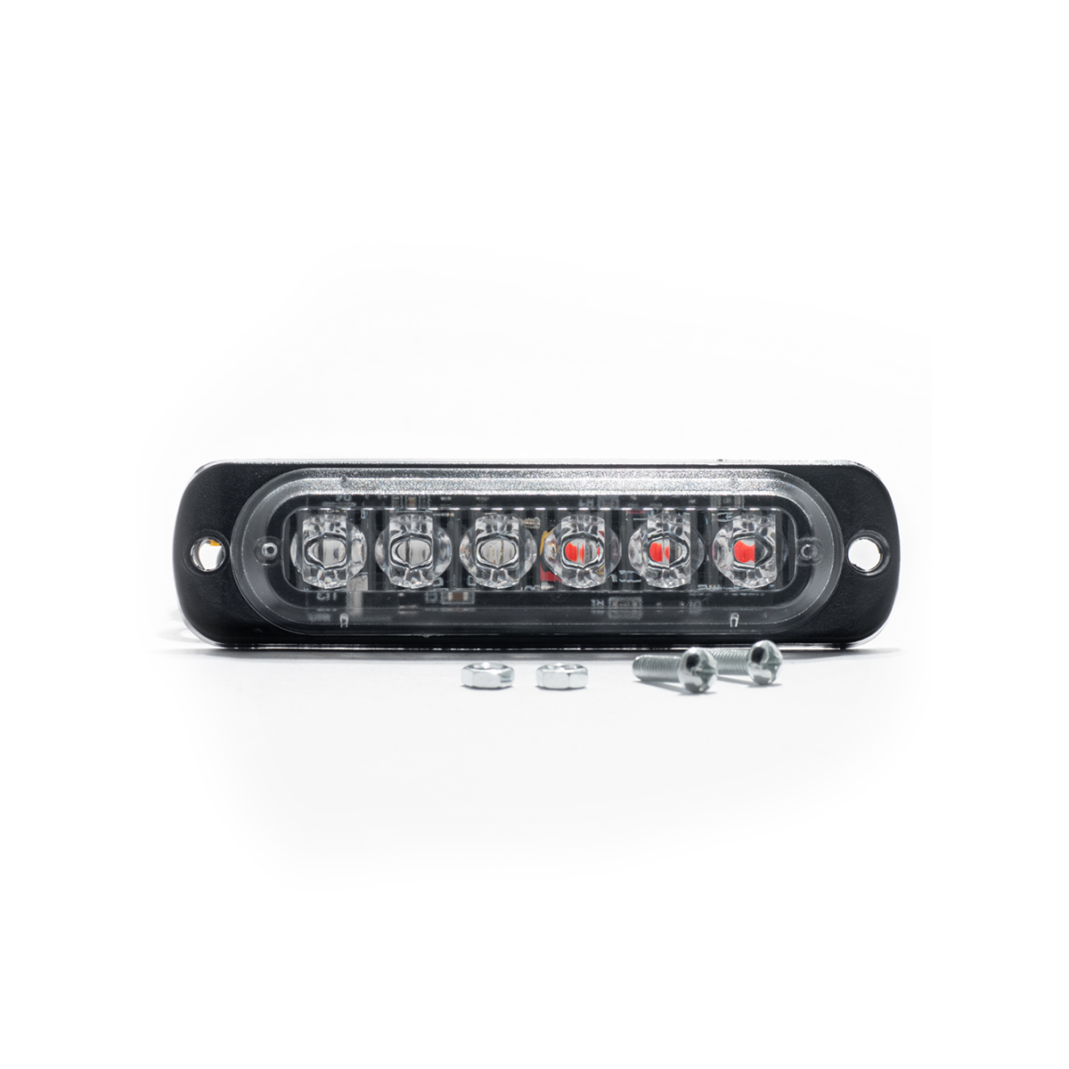 OFF ROAD FARO DE LED UNIVERSAL 12V - 6 LED CHAT PARA PARRILLA / PARAGOLPE CON LUZ DESTELLANTE AZUL Y ROJA - 3