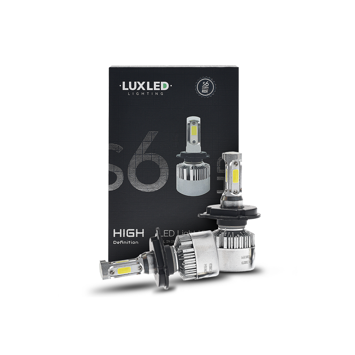 OFF ROAD KIT DE LED S6 HIGH DEFINITION H4 6 GEN 32000LM CHIP COB 12V CON COOLER   CANTIDAD POR CAJA MASTER 50