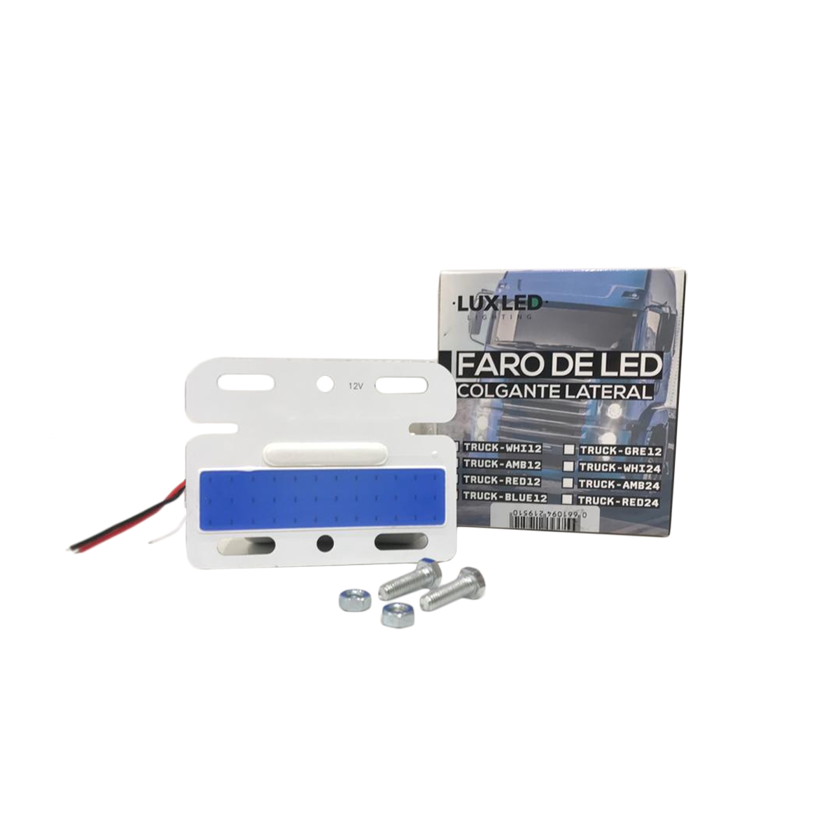 OFF ROAD FAROS DE CAMION PACK X 4 UNIDADES DE FAROS COLGANTES ENCASTRABLES PARA LATERAL DE CAMION 10.5 CM DE ANCHO X 8 CM DE ALTO AZUL 12V