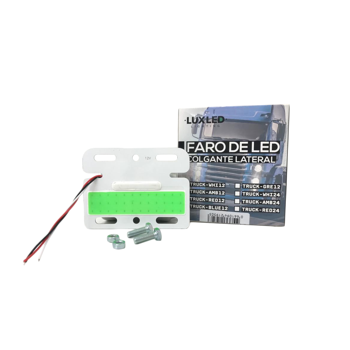 OFF ROAD FAROS DE CAMION PACK X 4 UNIDADES DE FAROS COLGANTES ENCASTRABLES PARA LATERAL DE CAMION 10.5 CM DE ANCHO X 8 CM DE ALTO VERDE 12V