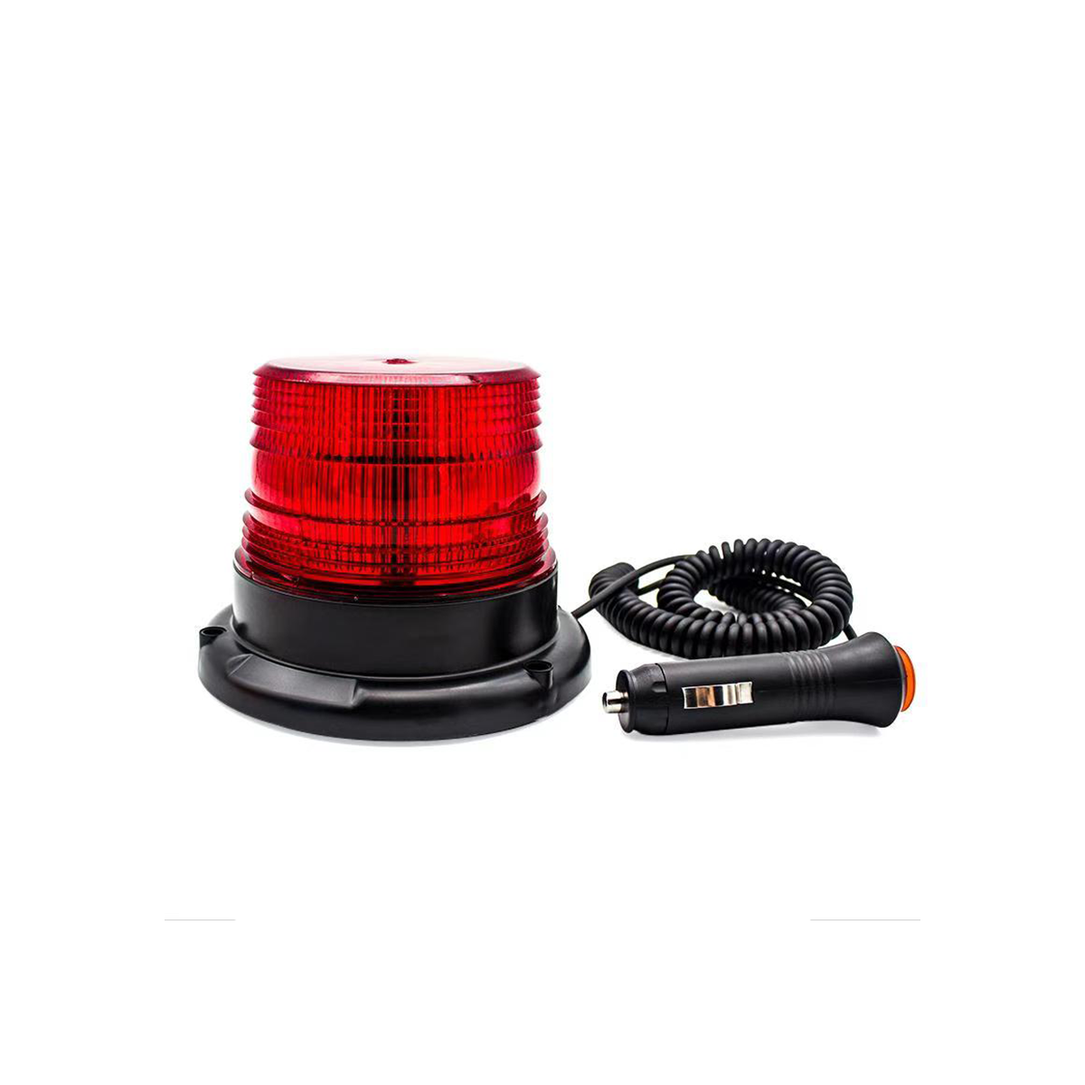 BALIZA GIRATORIA LED BALIZA DESTELLANTE LED 12V - 24V COLOR ROJO CON CONEXION A TOMA 12V - 2