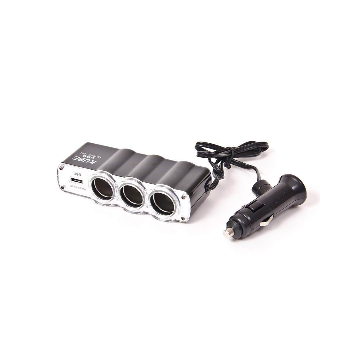 ACCESORIO PARA CELULAR ALARGUE CON 2 USB + 2 ENCENDEDOR INPUT : 12/24V  OUTPUT:5V/2100MA  NEGRO