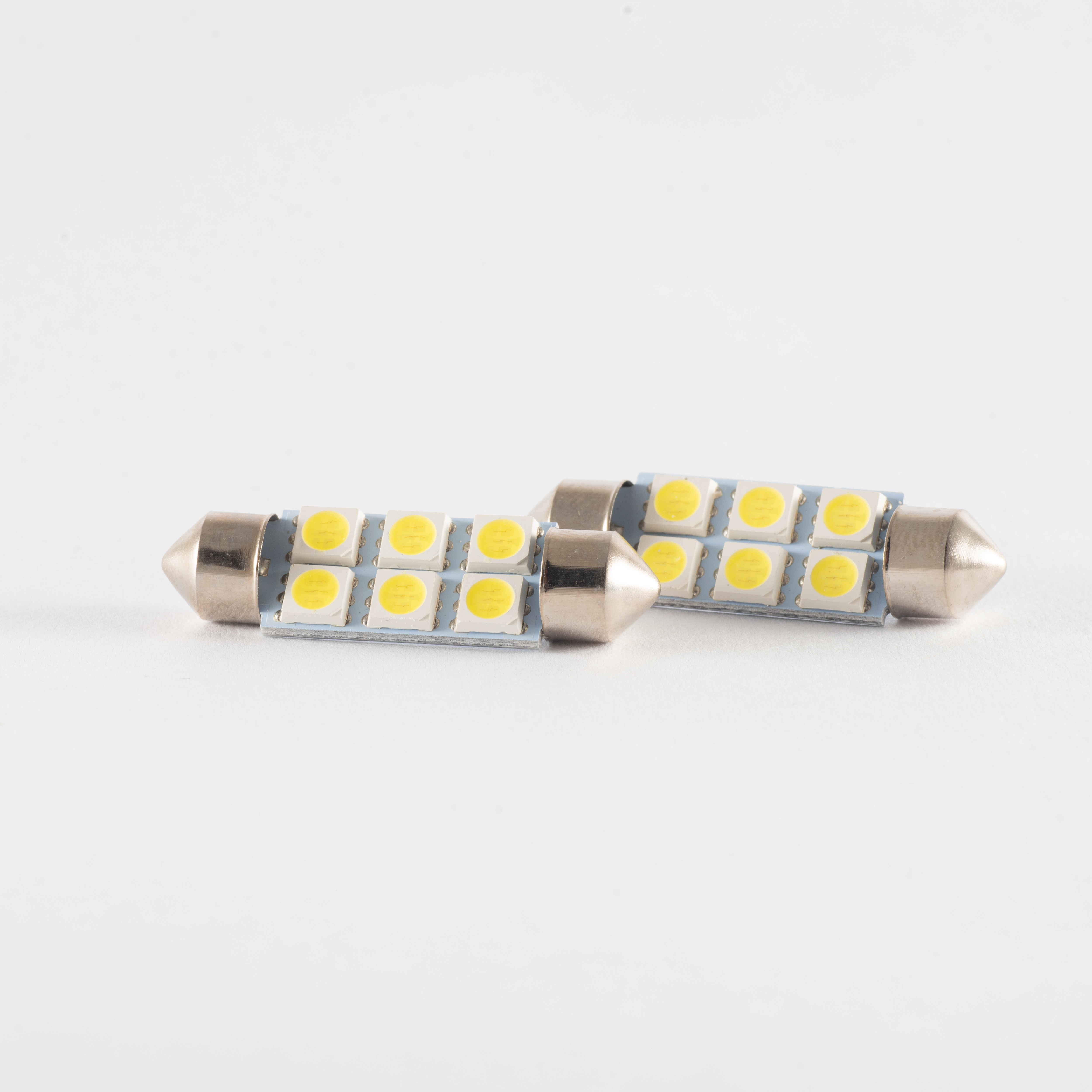 LEDS SMD TUBULAR - FESTOON 6 LED 5050 SMD 39MM - BLANCO 12V