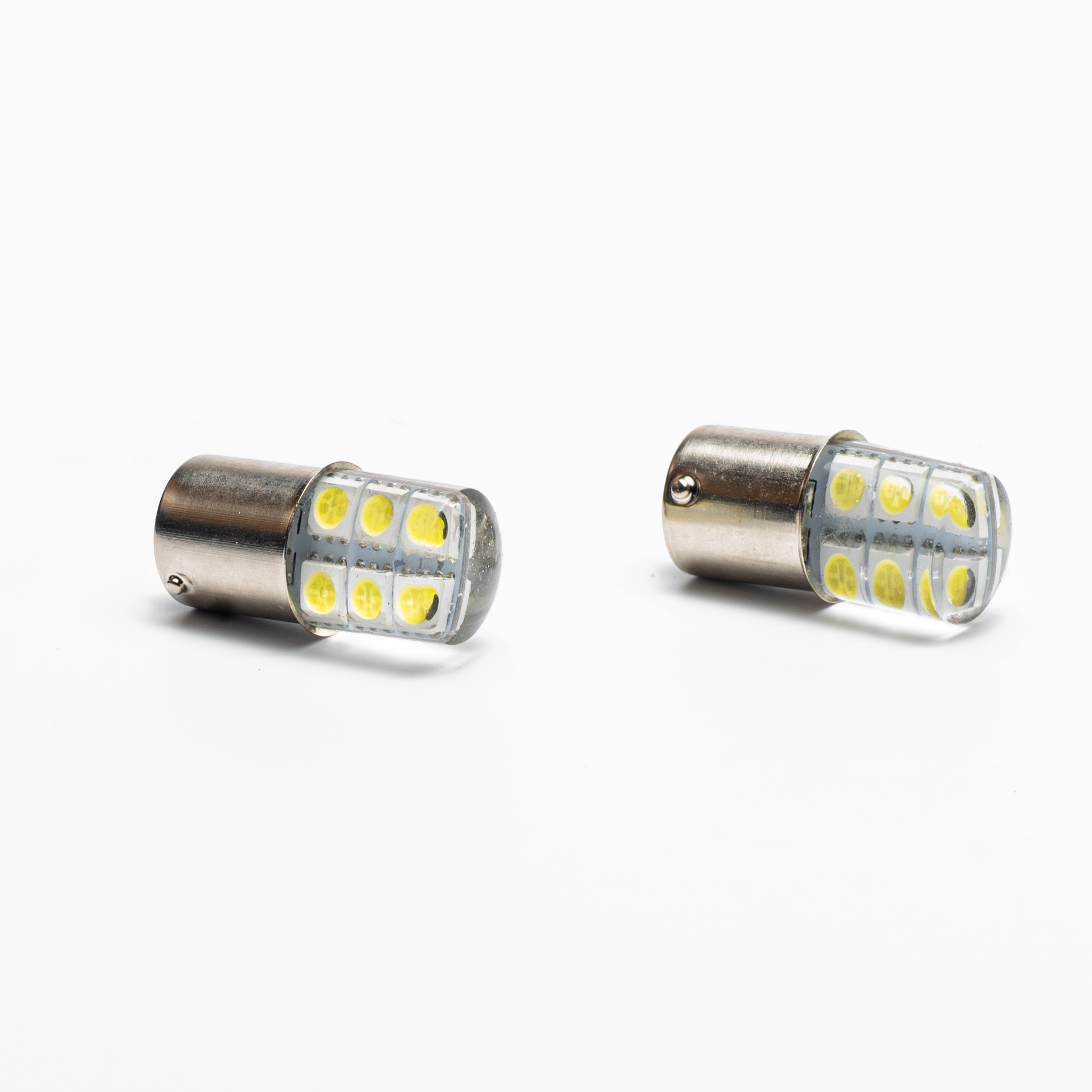 LED SEÑALIZACION SILICA BLISTER X 2 67 / 1003 / 1141 / 1156 - P21W 6 LED 5050 SILICONADO BLANCO 12V BLISTER X 2 UNIDADES CANTIDAD POR CAJA MASTER 1000