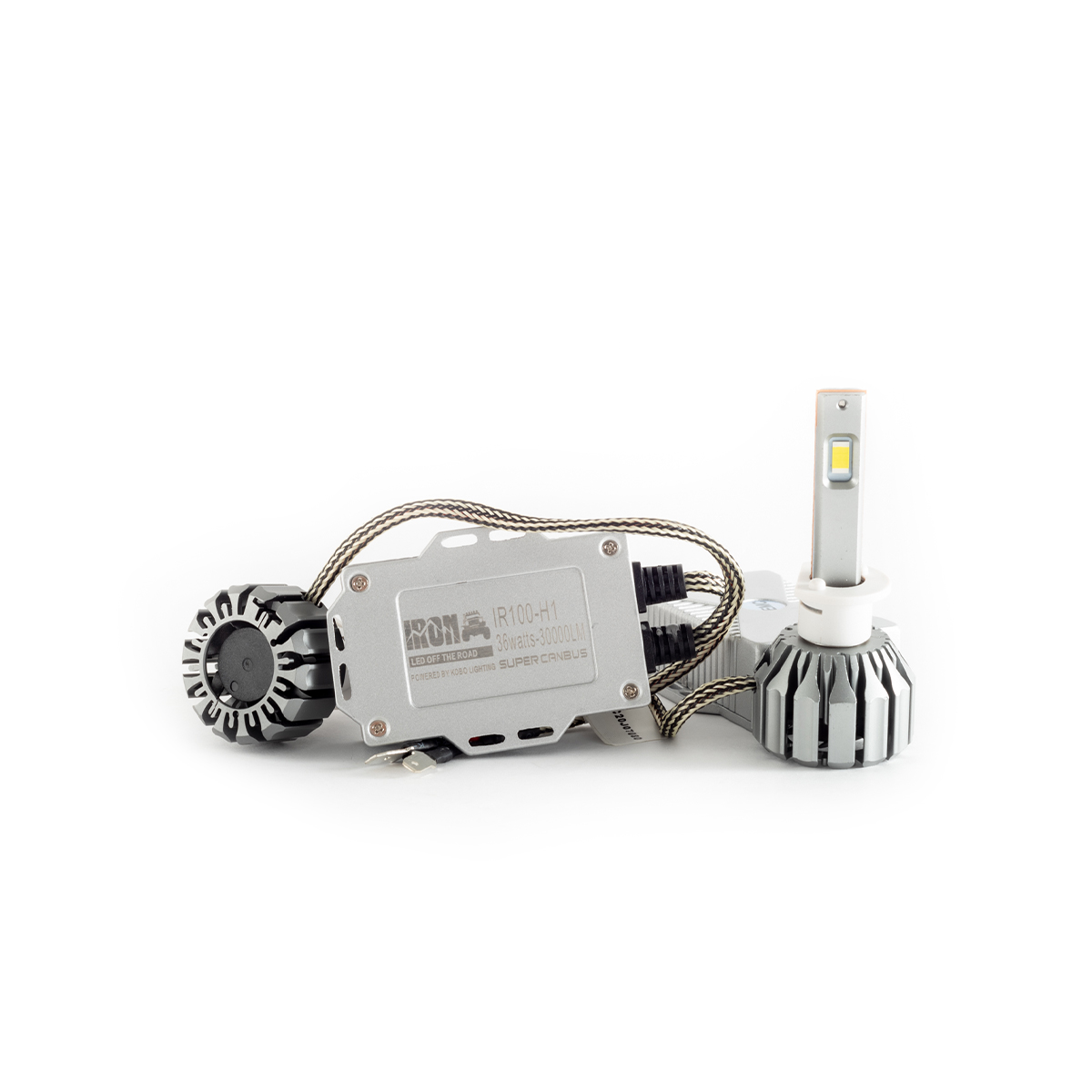 OFF ROAD KIT DE LED IR100 CANBUS H1 10MA GENERACION CHIP CSP SUPER CANBUS 30000 LUMENS 36 WATTS 12V CON COOLER CANTIDAD POR CAJA MASTER 50
