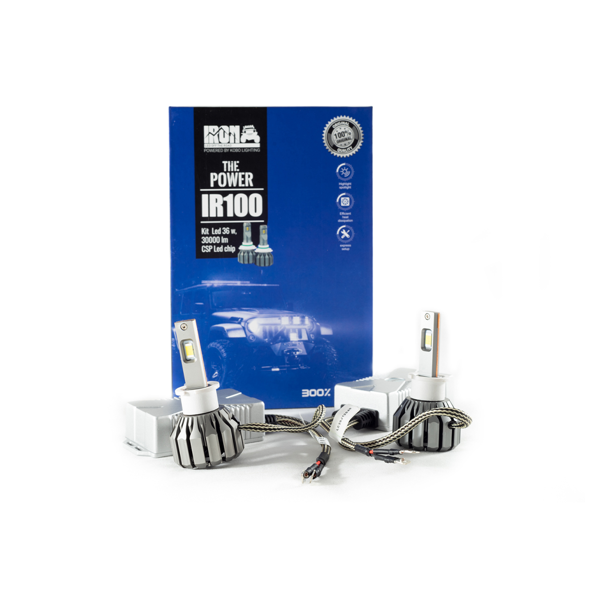 OFF ROAD KIT DE LED IR100 CANBUS H3 10MA GENERACION CHIP CSP SUPER CANBUS 30000 LUMENS 36 WATTS 12V CON COOLER - 3
