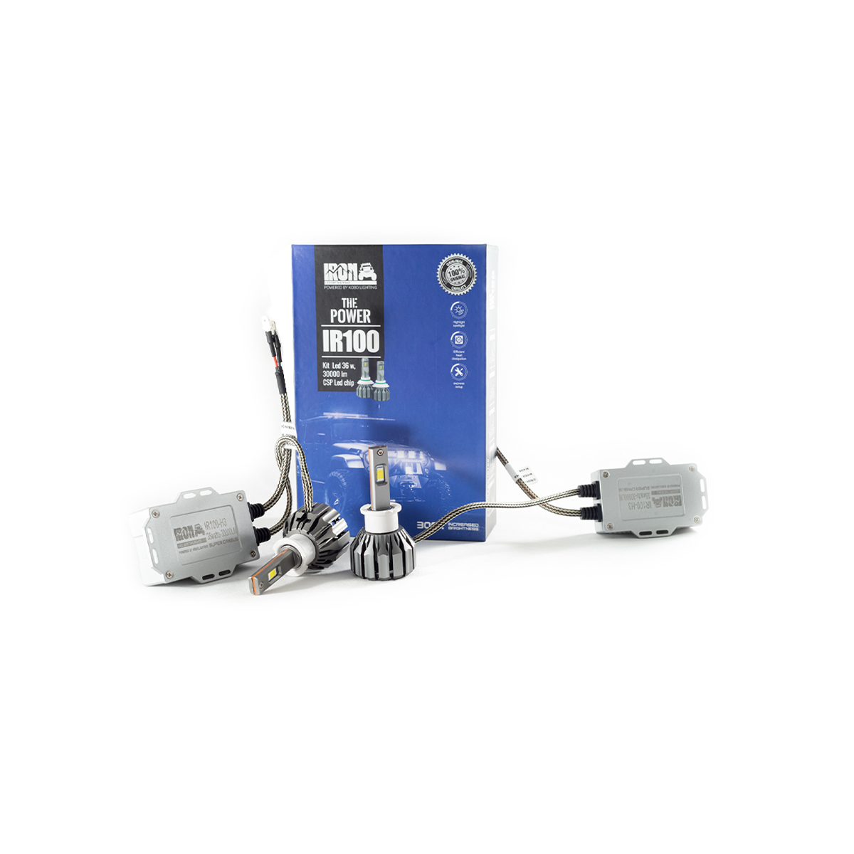 OFF ROAD KIT DE LED IR100 CANBUS H3 10MA GENERACION CHIP CSP SUPER CANBUS 30000 LUMENS 36 WATTS 12V CON COOLER - 5