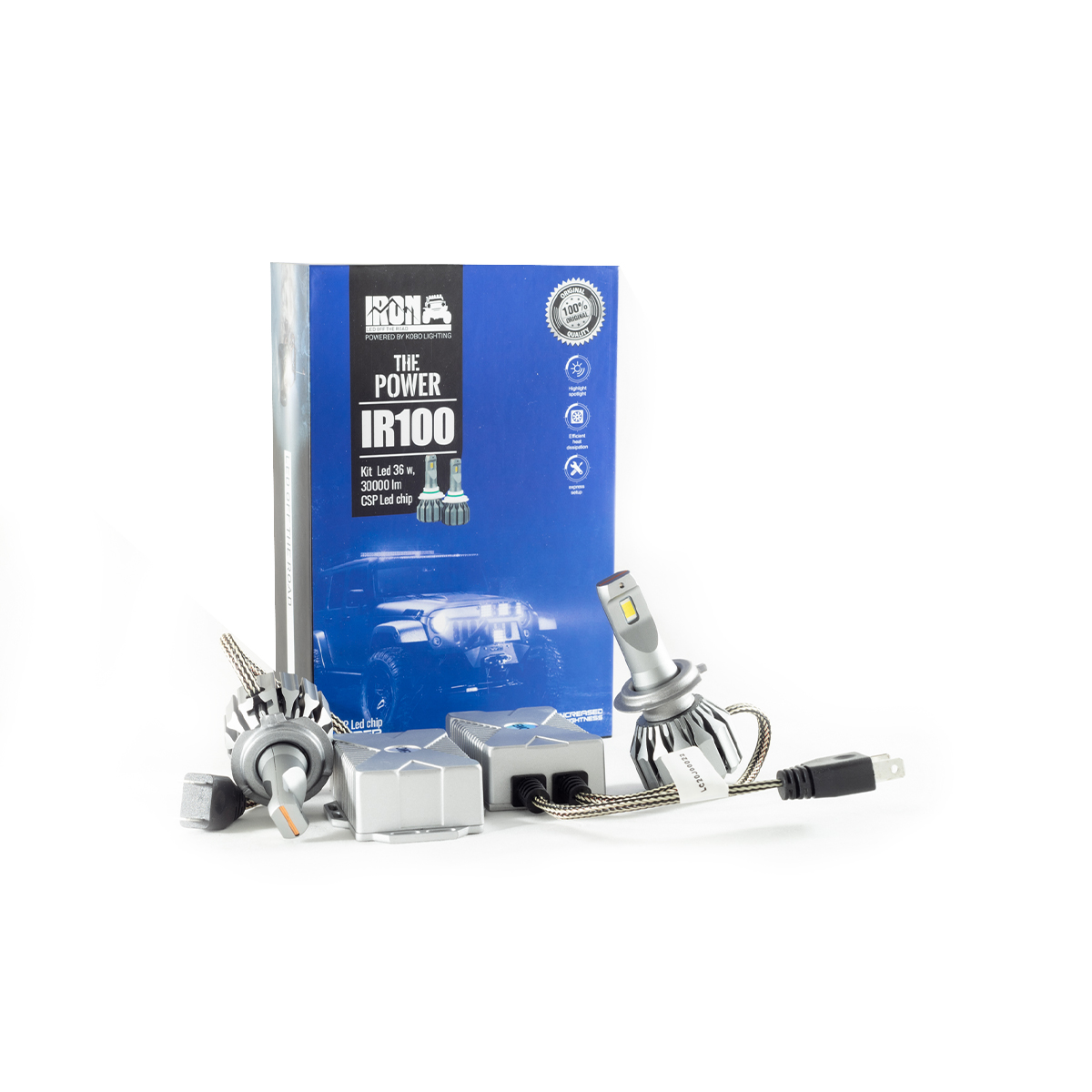 OFF ROAD KIT DE LED IR100 CANBUS H7 10MA GENERACION CHIP CSP SUPER CANBUS 30000 LUMENS 36 WATTS 12V CON COOLER CANTIDAD POR CAJA MASTER 50 - 2