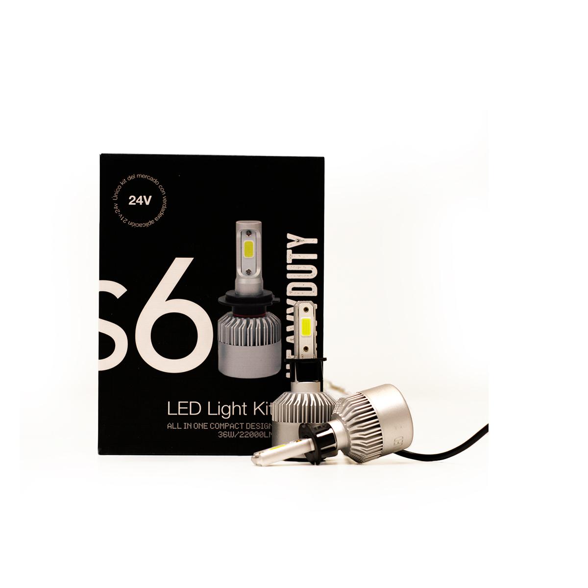 OFF ROAD KIT DE LED S6 HEAVY DUTY - 24V KIT DE LED H3 6TA GENERACION 22000 LUMENS POR LAMPARA USO ESPECIAL 24V CON COOLER - 2