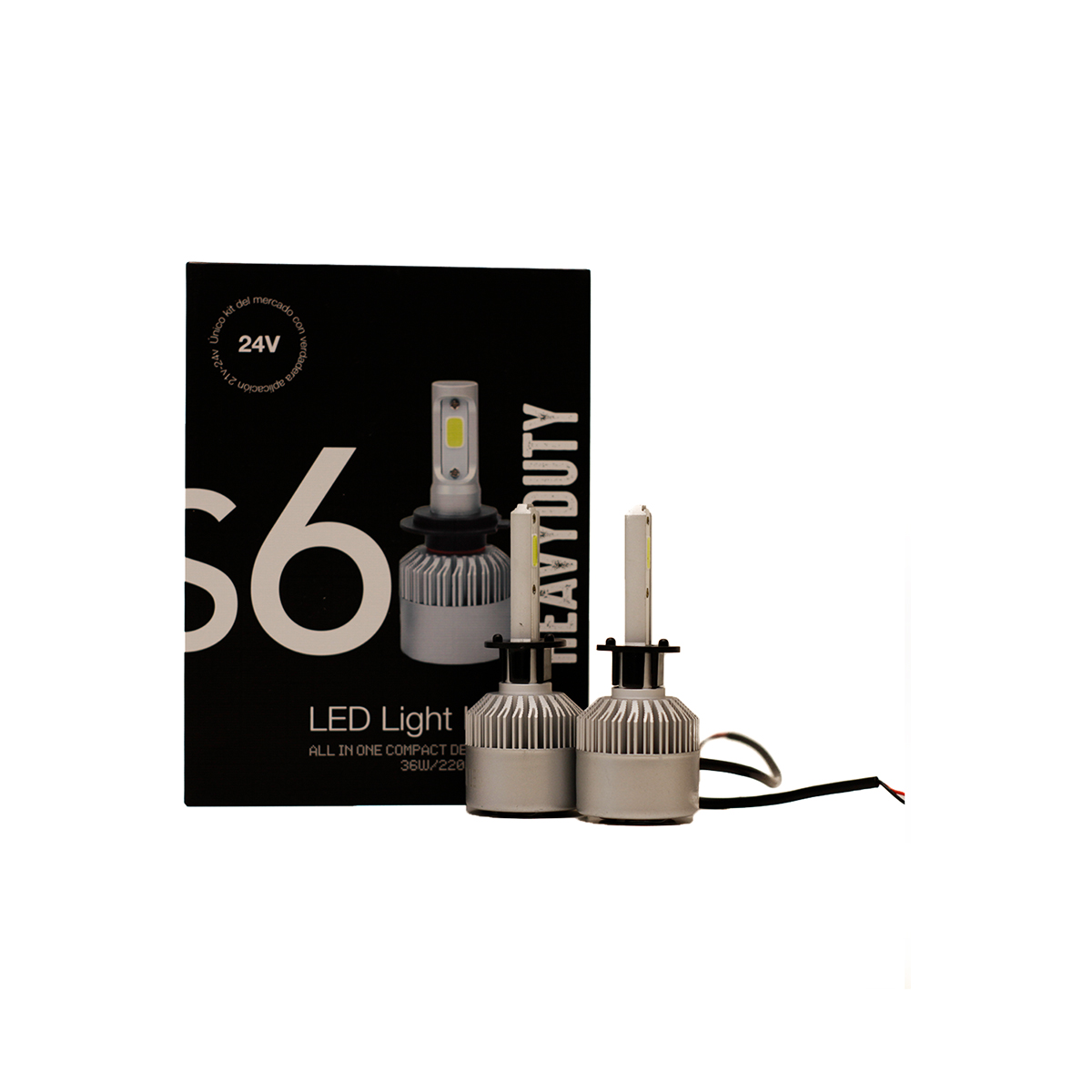 OFF ROAD KIT DE LED S6 HEAVY DUTY - 24V KIT DE LED H1 6TA GENERACION 22000 LUMENS POR LAMPARA USO ESPECIAL 24V CON COOLER CANTIDAD POR CAJA MASTER 50 - 4