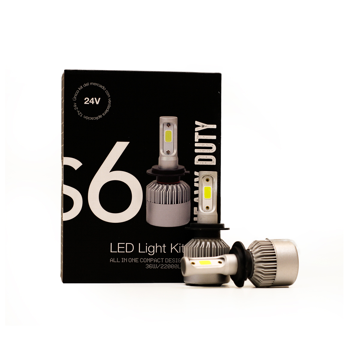 OFF ROAD KIT DE LED S6 HEAVY DUTY - 24V KIT DE LED H7 6TA GENERACION 22000 LUMENS POR LAMPARA USO ESPECIAL 24V CON COOLER CANTIDAD POR CAJA MASTER 50 - 7