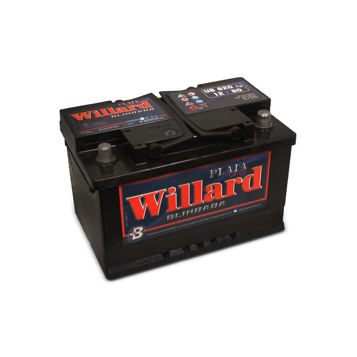BATERIA WILLARD BLINDADA LARGO 276 ANCHO 175 ALTO 175 DUNA - 80 AMP REFORZADA