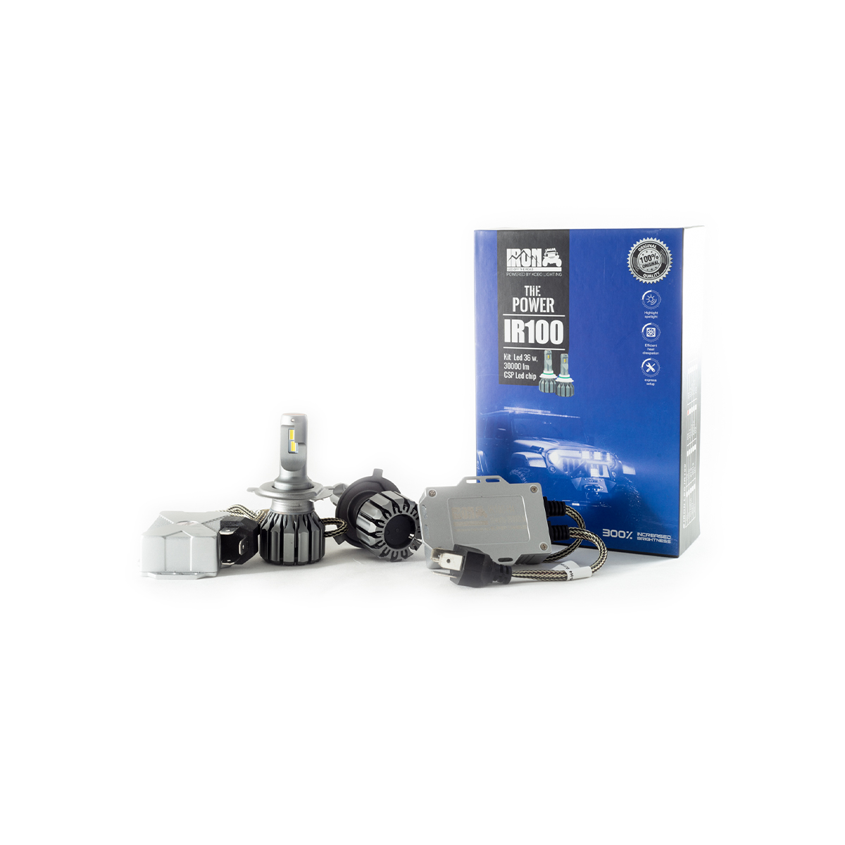 OFF ROAD KIT DE LED IR100 CANBUS H4 10MA GENERACION CHIP CSP SUPER CANBUS 30000 LUMENS 36 WATTS 12V CON COOLER CANTIDAD POR CAJA MASTER 50 - 5