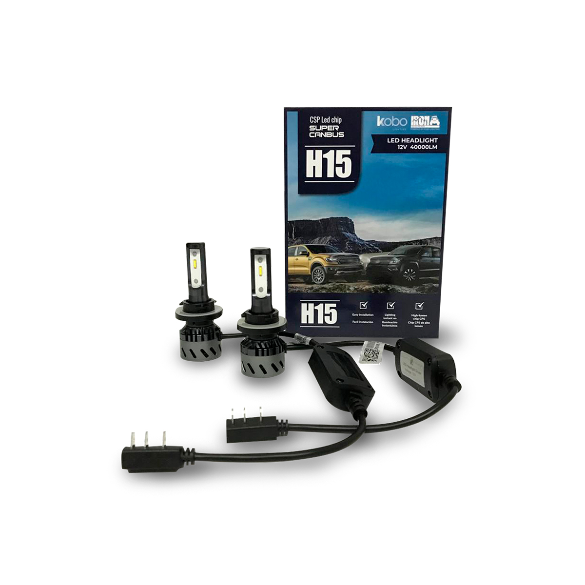 OFF ROAD KIT DE LED CSP CANBUS H15 PROYECTOR SUPER CANBUS CSP CHIP 12V 40000LM - 4