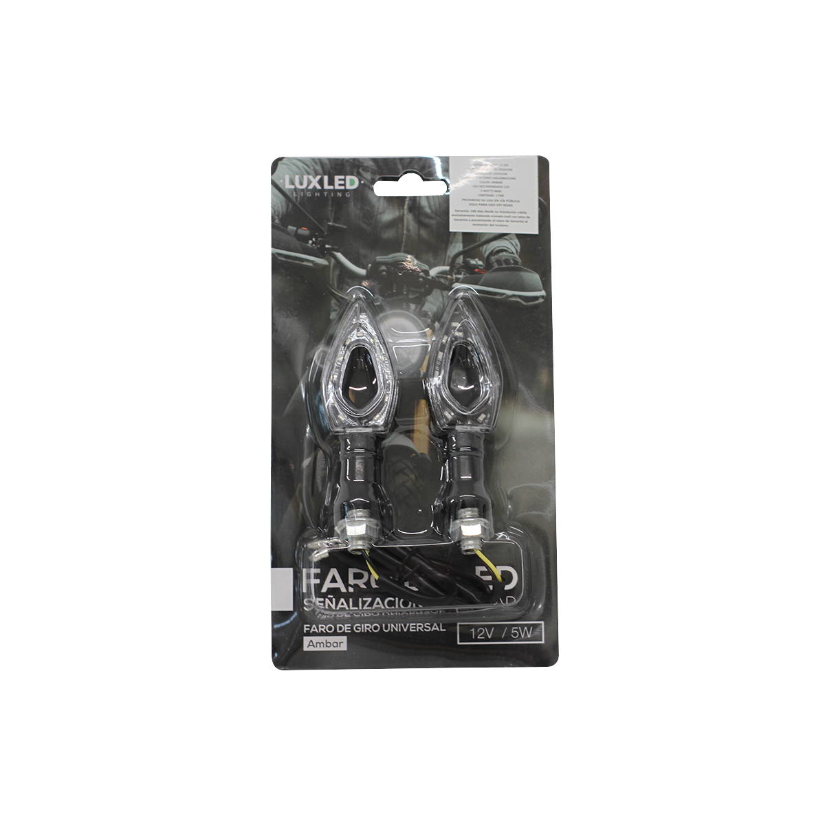 OFF ROAD FARO DE LED DE MOTO FARO DE GIRO UNIVERSAL AMBAR 12V 5W 1500 LUX JUEGO 2 UNIDADES. CAJA MASTER 100 - 7