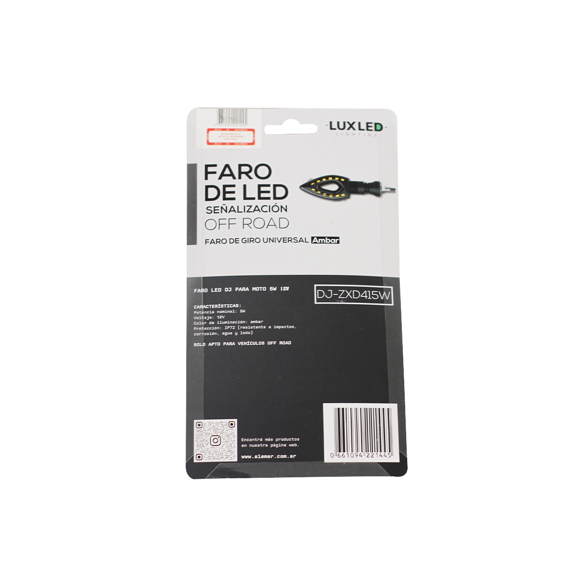 OFF ROAD FARO DE LED DE MOTO FARO DE GIRO UNIVERSAL AMBAR 12V 5W 1500 LUX JUEGO 2 UNIDADES. CAJA MASTER 100 - 8