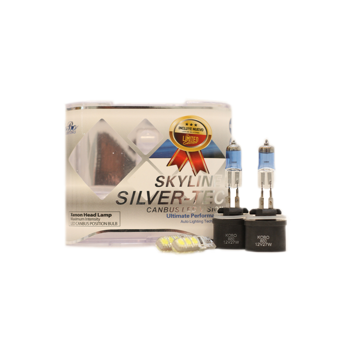 LAMPARA HALOGENA SKY LINE CANBUS KIT H27 12V 55W SKY LINE X 2 + 2 LED T10 CANBUS AZUL FRIO  (CODIGO ANTERIOR: K880SK) - 6