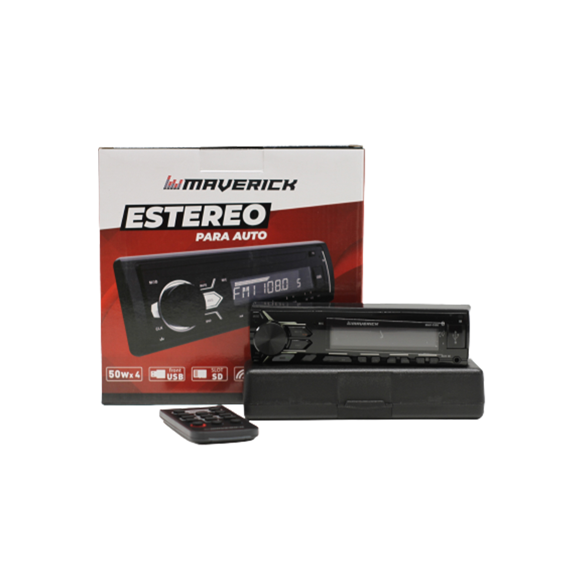 ESTEREO BLUETOOTH 1 DIN CON BLUETOOTH, AUX, MP3, AM / FM, FRENTE DESMONTABLE, ESTUCHE CONTROL REMOTO, TARJETA SD,  CANTIDAD POR CAJA MASTER 10 - 5