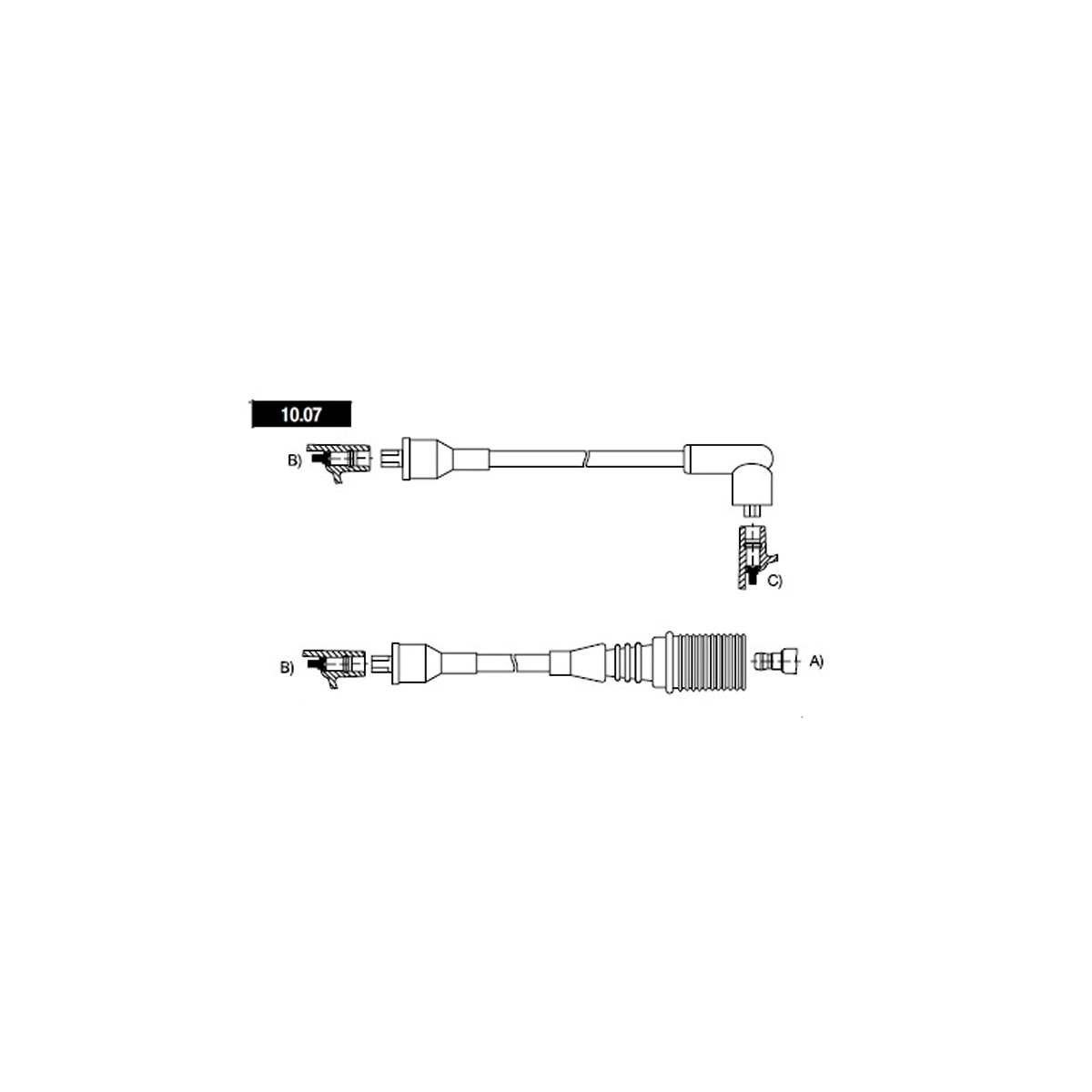 CABLE BUJIA 8 MM SUPRESION MAGNETICA RENAULT 18 2000 - FUEGO 2000 - 2200