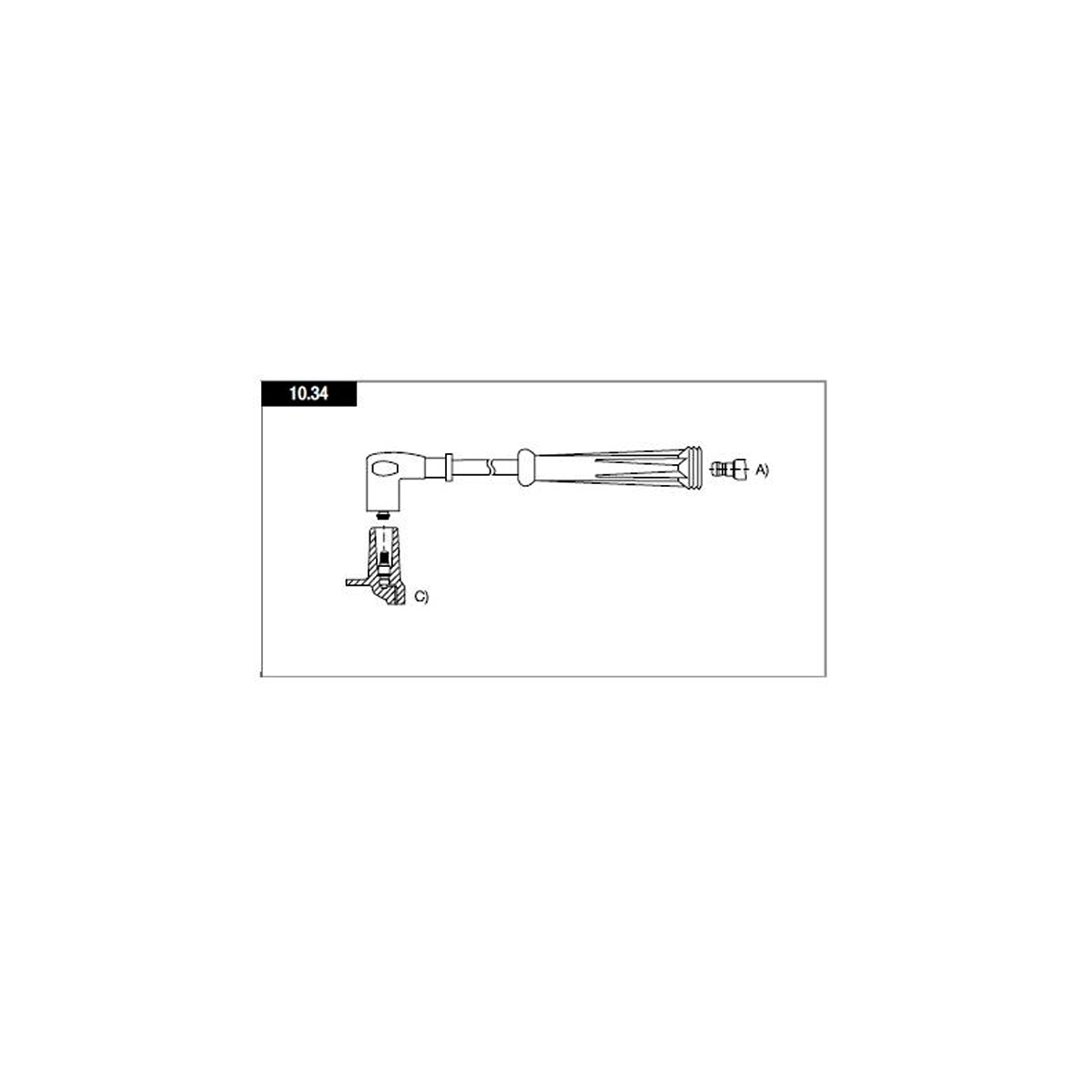 CABLE BUJIA 8 MM SUPRESION MAGNETICA RENAULT KANGOO 1 4 - 1 6 - MEGANE - SCENIC 1 4I - 1 6I - CLIO 1 4I - 1 6I 16V 98 CONEXIÓN M4 - PIN