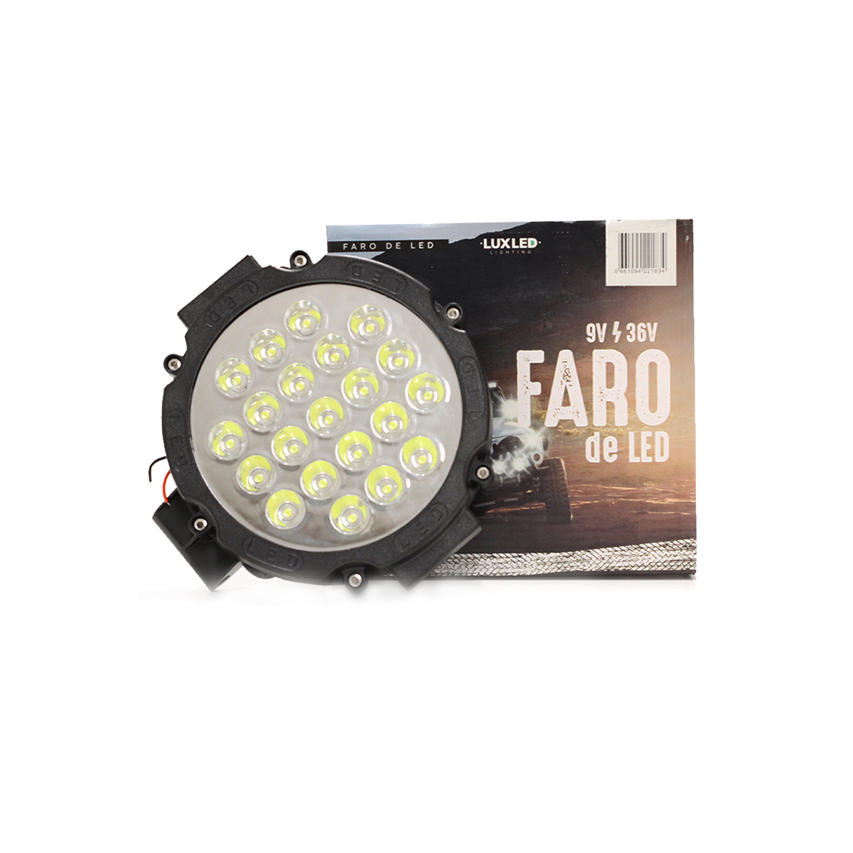 OFF ROAD FARO DE LED FARO DE LED REDONDO - 21 LED 90W MAS PLACA SMD  UNO  BLANCO 10.8x2x11CM - 2