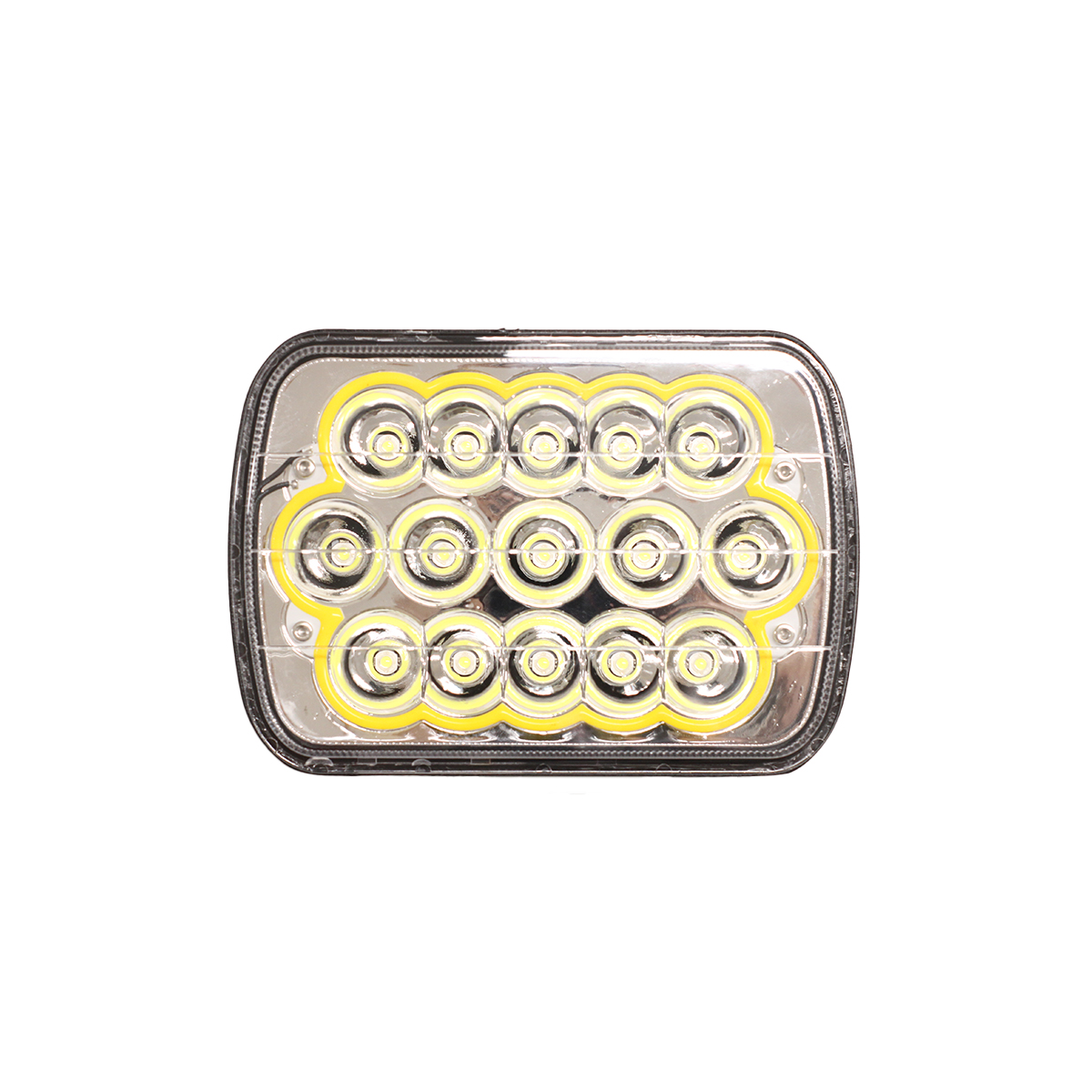 OFF ROAD FARO DE LED FARO DE LED RECTANGULAR 15 LED 45W COLOR  BLANCO  20X6X14CM  AUREOLA BLANCA - 3