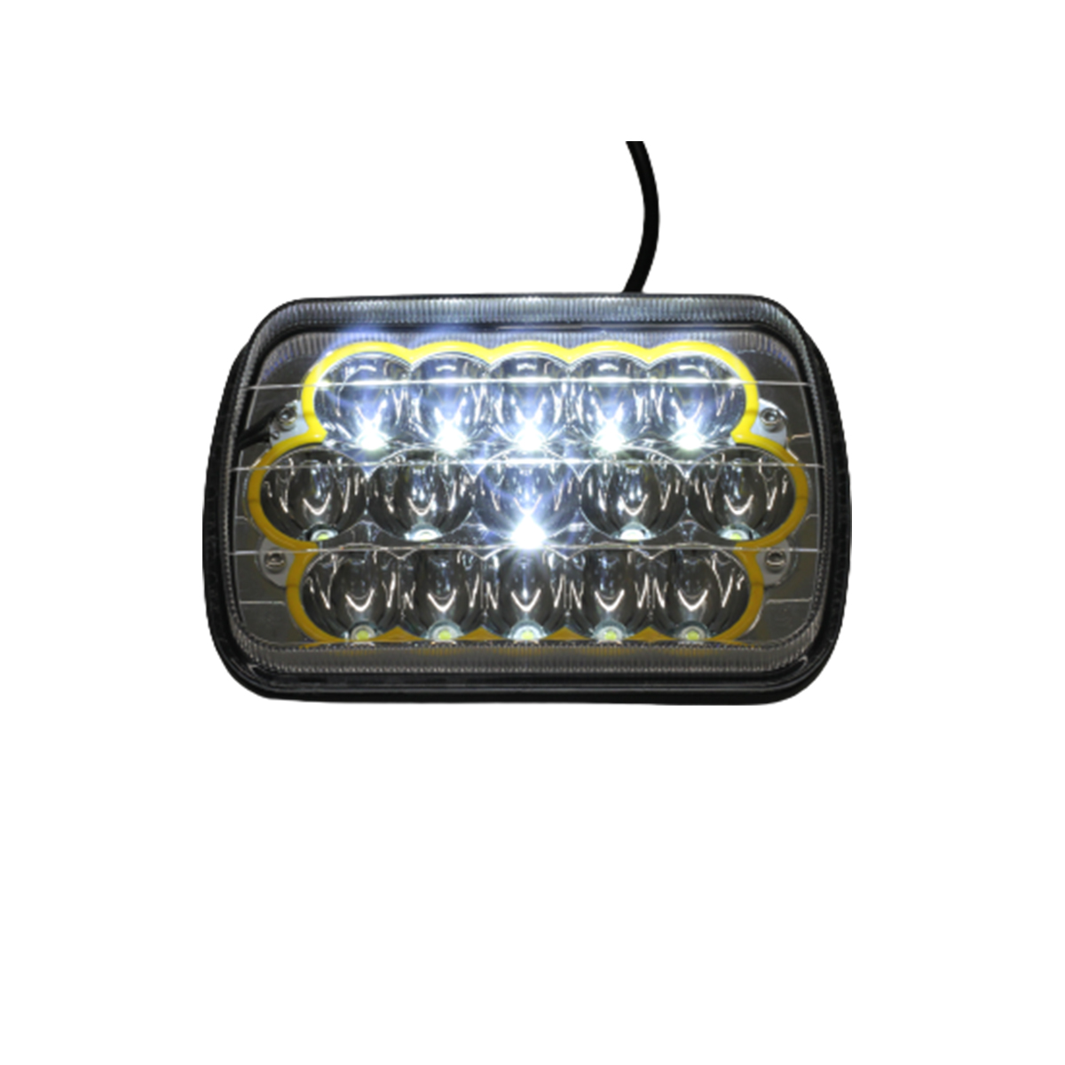 OFF ROAD FARO DE LED FARO DE LED RECTANGULAR 15 LED 45W COLOR  BLANCO  20X6X14CM  AUREOLA BLANCA - 7