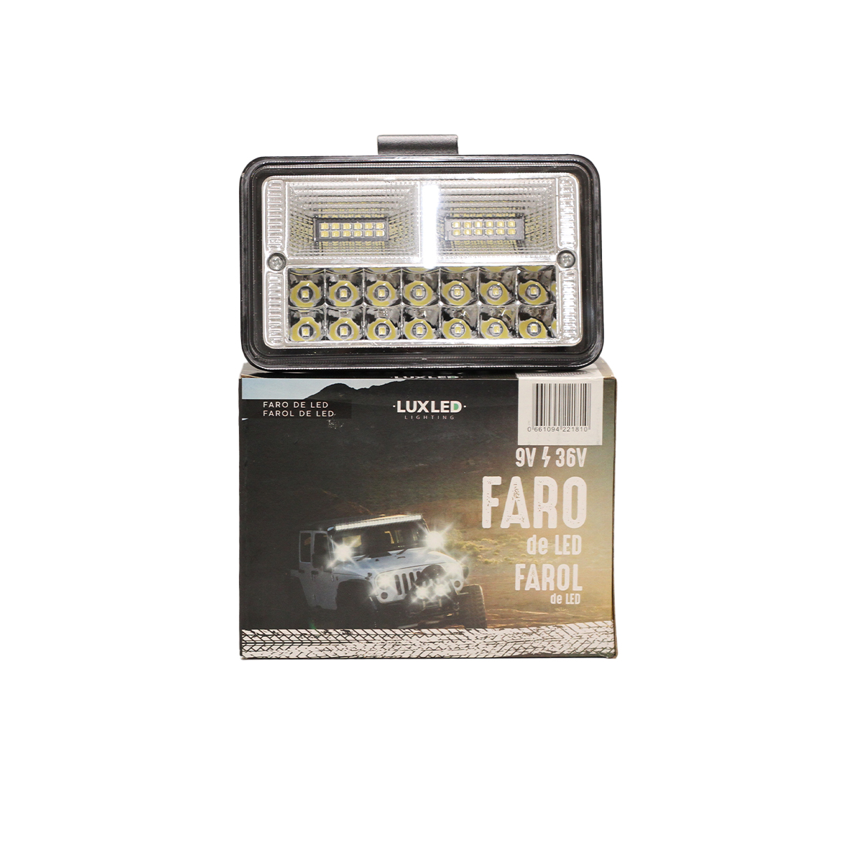 OFF ROAD FARO DE LED FARO LED RECTANGULAR 26 LEDS 57W 17x6x10.8CM COLOR BLANCO - 2