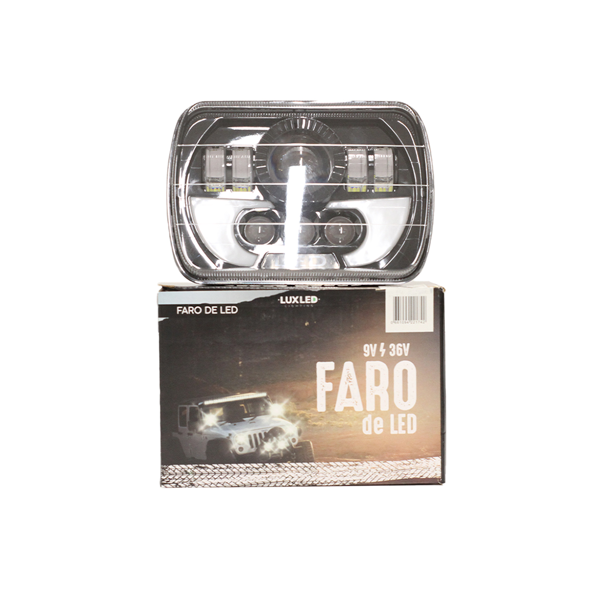 OFF ROAD FARO DE LED LUZ MULTILED BLANCA Y AMBAR CON FUNCION ALTA Y BAJA  9V-36V 140 WATTS  MEDIDAS 7"