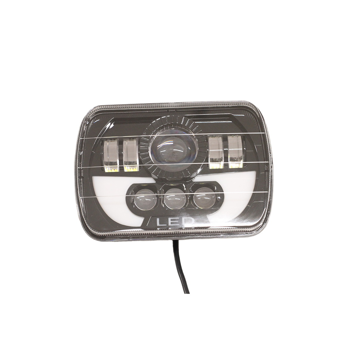 OFF ROAD FARO DE LED LUZ MULTILED BLANCA Y AMBAR CON FUNCION ALTA Y BAJA  9V-36V 140 WATTS  MEDIDAS 7" - 2